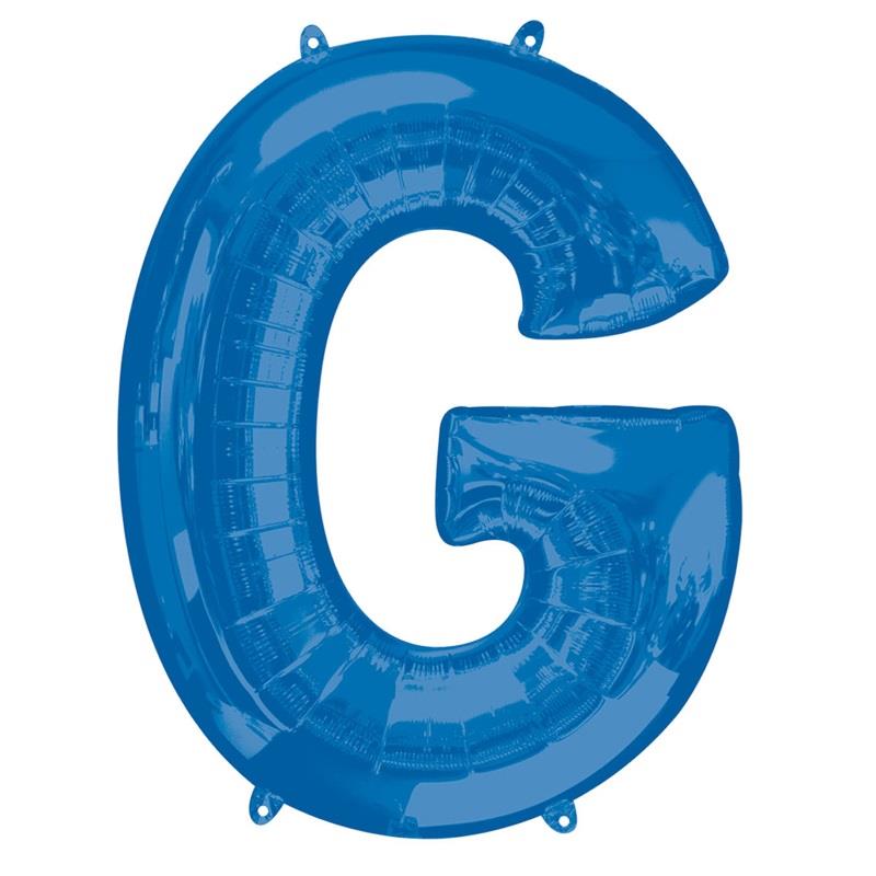 Anagram Blue Letter G Supershape Foil Balloon 34 Inch | Party Save Smile