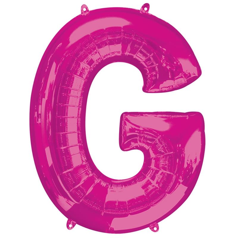 Pink Letter G Foil Balloon Anagram 34 Inches | Party Save Smile