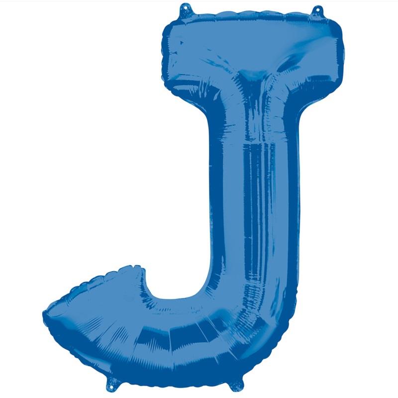 Blue Letter J Foil Balloon 34 inch Anagram | Party Save Smile