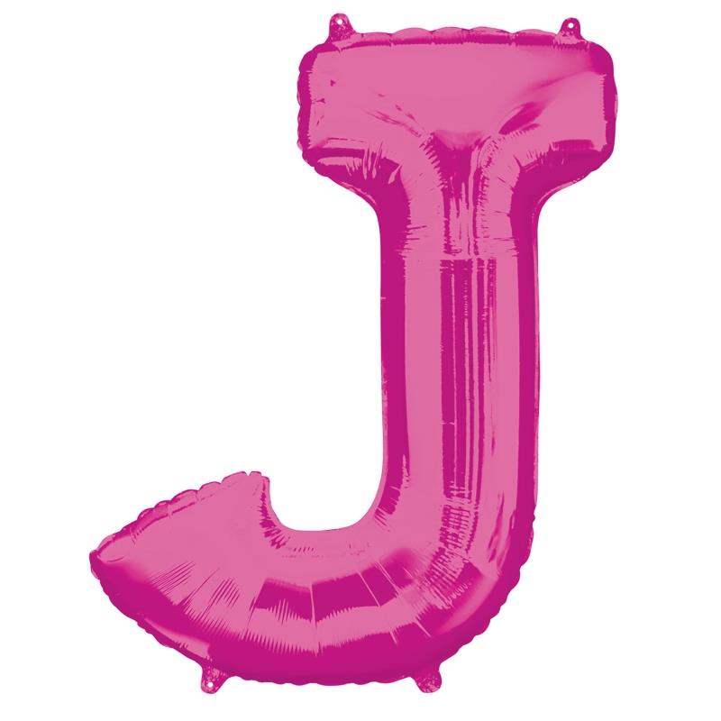 Pink Letter J Foil Balloon 34 inch Anagram | Party Save Smile