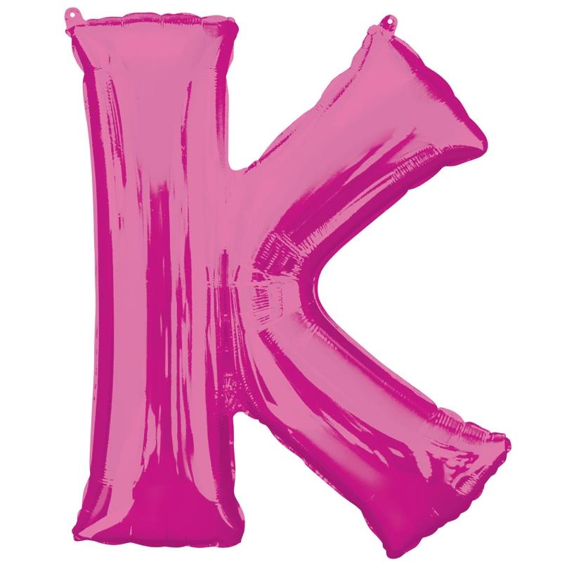 Pink Letter K Foil Balloon Anagram 34 Inches | Party Save Smile