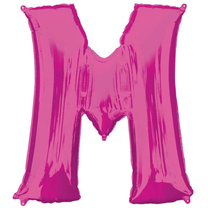 Letter M Foil Balloon - Pink 34 inch Anagram | Party Save Smile
