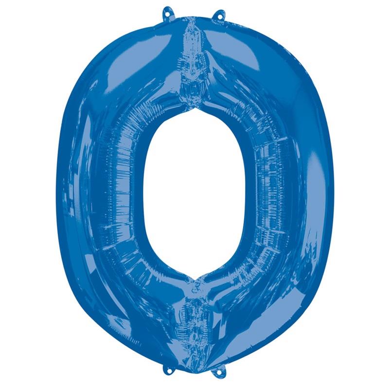 Letter O Foil Balloon - Blue 34 inch | Party Save Smile