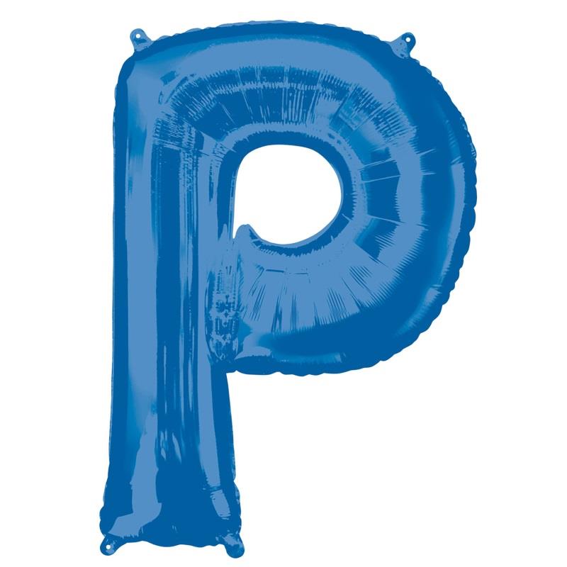Letter P Foil Balloon Blue 34 inch Anagram | Party Save Smile