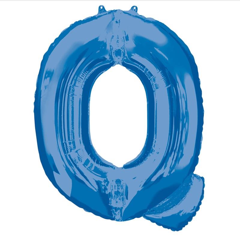 Blue Letter Q Foil Balloon Anagram 34 inch | Party Save Smile