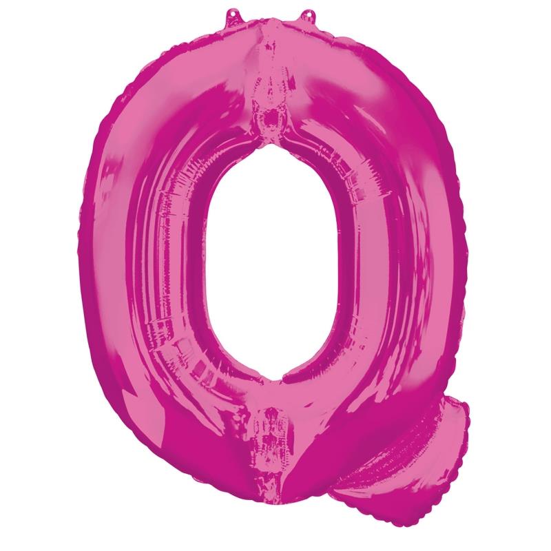 Letter Q Foil Balloon - Pink 34 inch Anagram | Party Save Smile