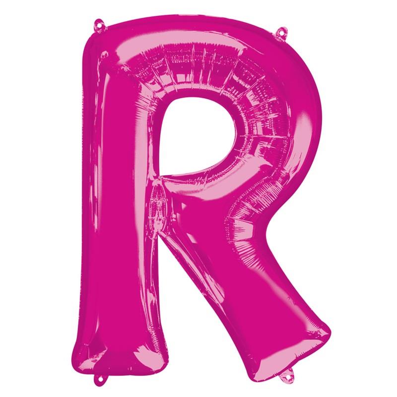 Letter R Foil Balloon - Pink 34 inch Anagram | Party Save Smile