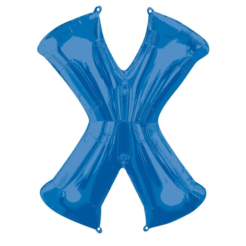 Blue Letter X Foil Balloon Anagram 34 inch | Party Save Smile