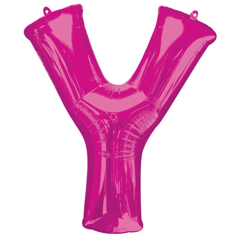Pink Letter Y Foil Balloon Anagram 34 Inches | Party Save Smile