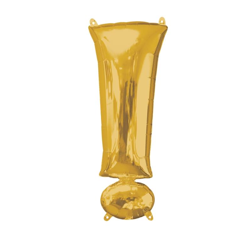 Exclamation Mark Foil Balloon - Gold 34 inch Anagram | Party Save Smile