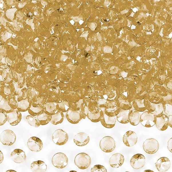 Gold Clear Gem Wedding Table Confetti Decoration | Party Save Smile