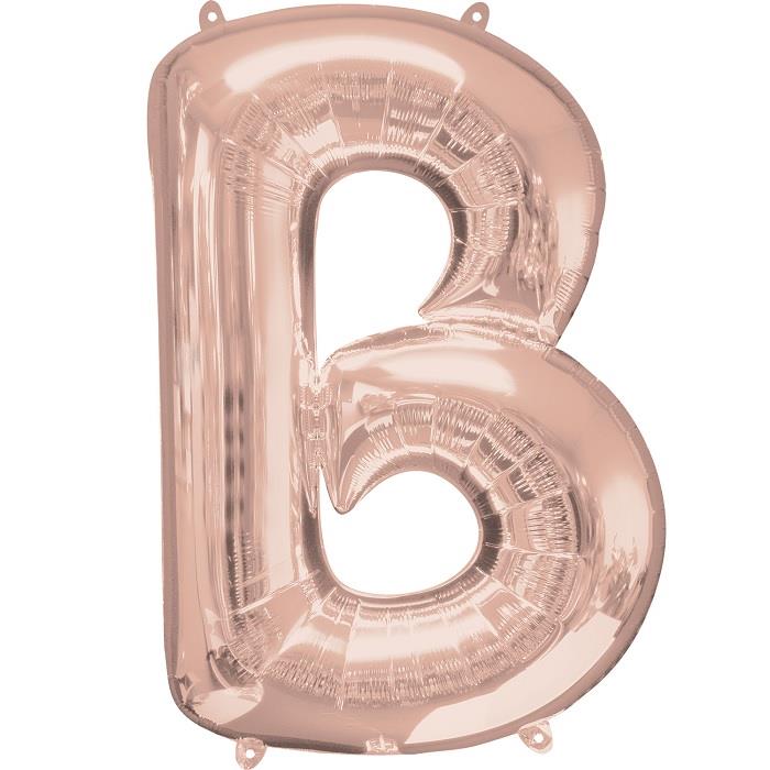 Rose Gold Letter B Foil Balloon Air Fill 16 Inch Anagram | Party Save Smile
