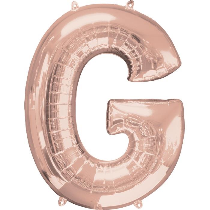 Rose Gold Letter G Foil Balloon Air Fill 16 Inch Anagram | Party Save Smile