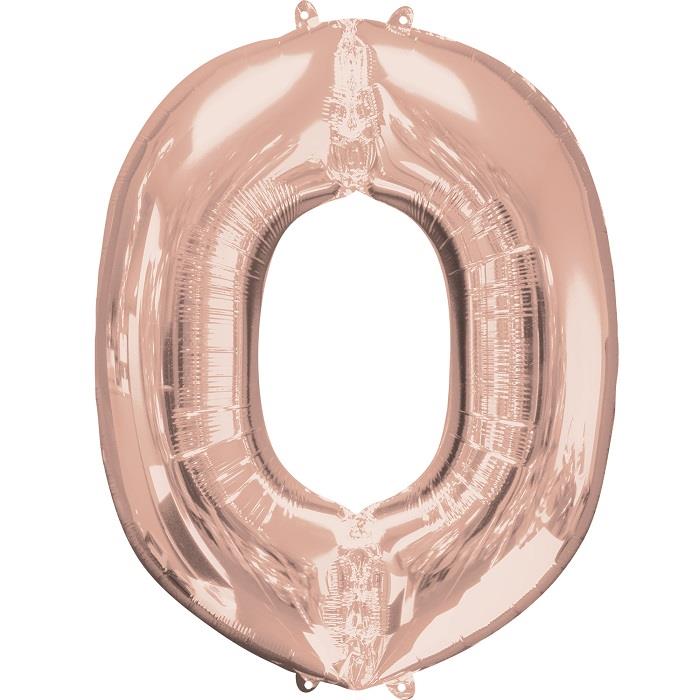 Rose Gold Letter O Foil Balloon Air Fill 16 Inch Anagram | Party Save Smile