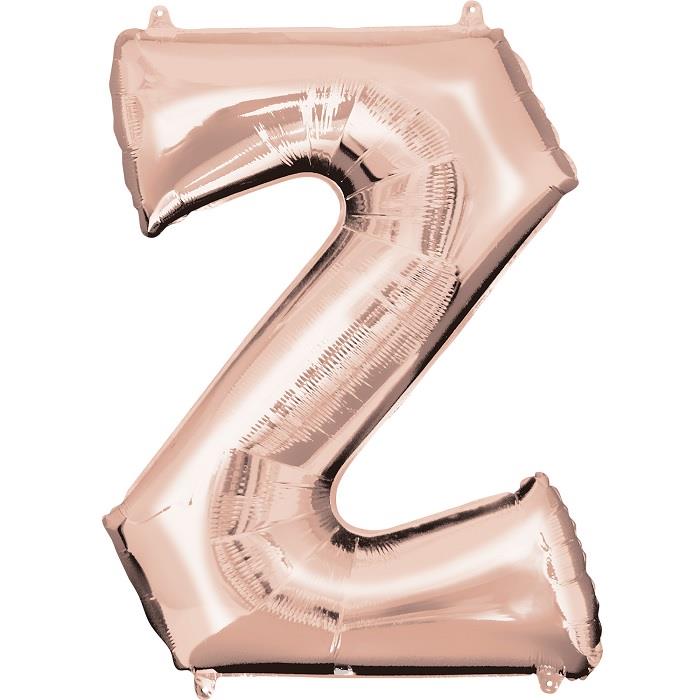 Rose Gold Letter Z Foil Balloon Air Fill 16 Inch Anagram | Party Save Smile