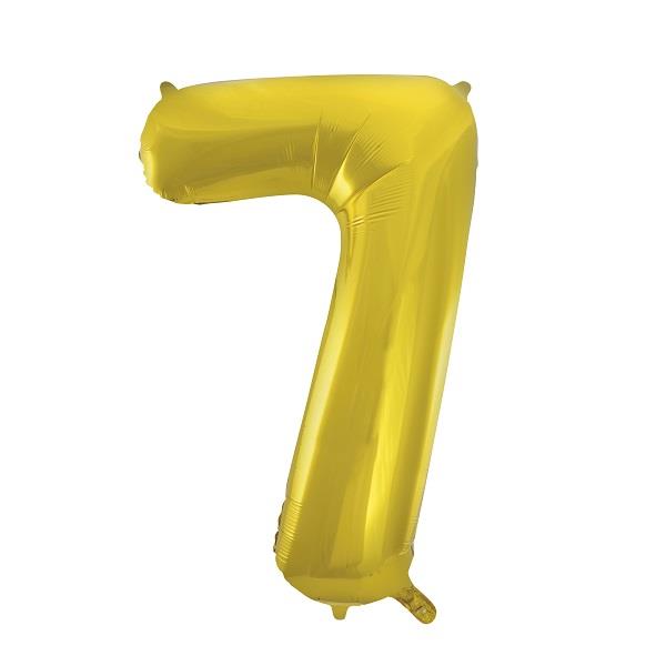 Gold Number 7 Supershape Foil Balloon 34 Inches | Party Save Smile