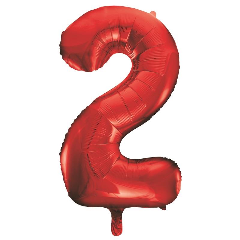 Red Number 2 Supershape Foil Balloon 34 Inches | Party Save Smile