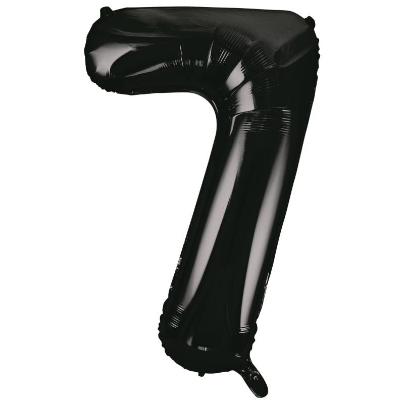 Black Number 7 Foil Balloon 34 inch | Party Save Smile