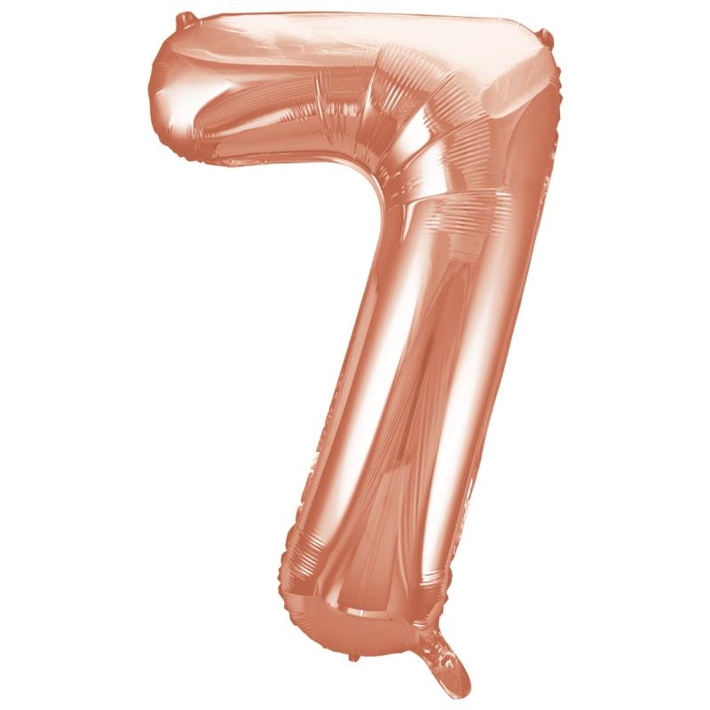 Rose Gold Number 7 Supershape Foil Balloon 34 inch | Party Save Smile