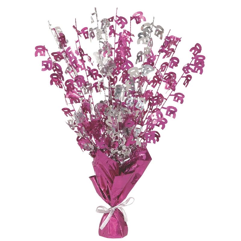 Pink 50th Birthday Party Table Decorations | Party Save Smile
