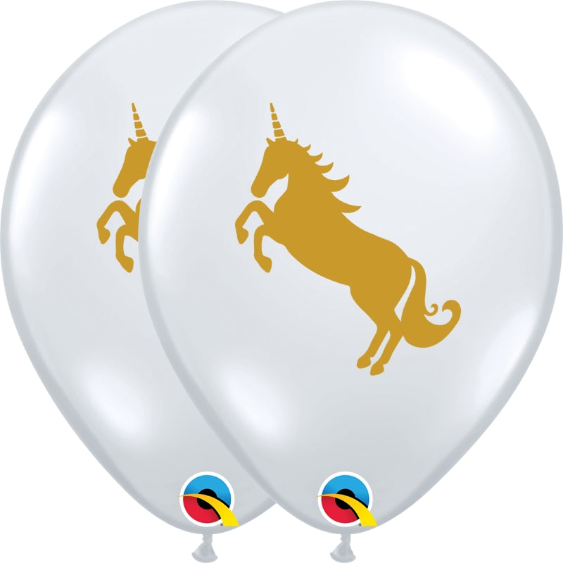 Unicorn Clear Latex Balloons 11 inches Qualatex