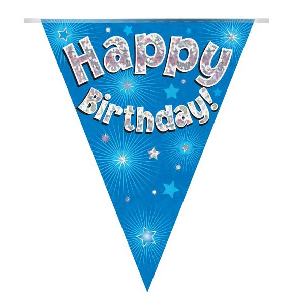 Blue Star Happy Birthday Bunting 3.9 Metres | Party Save Smile
