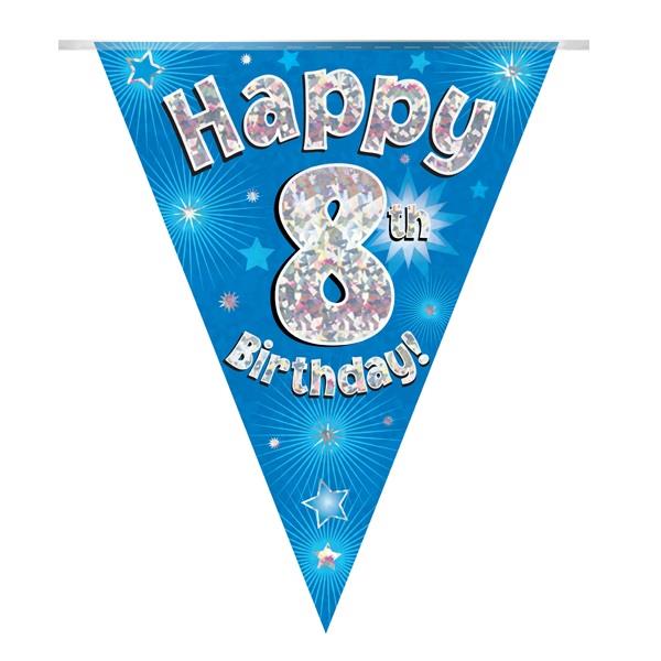 Blue Star 8th Birthday Bunting 3.9 Metres | Party Save Smile
