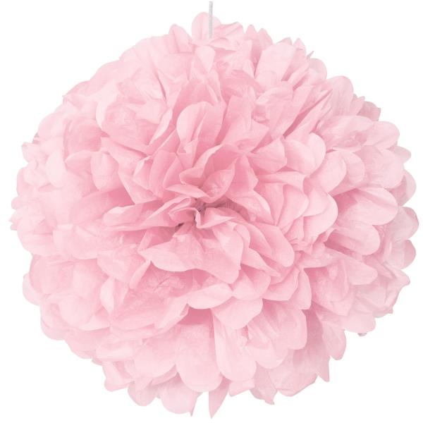 Lovely Pink Puff Ball Party Hanging Decorations 16 inch | Party Save Smile