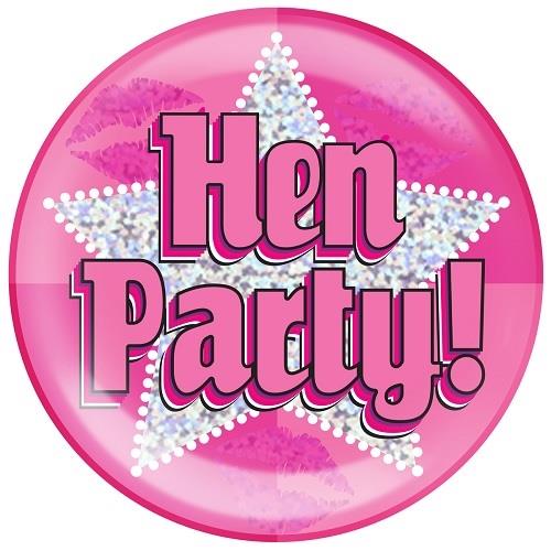 Hen Party Silver Star Jumbo Badge | Party Save Smile