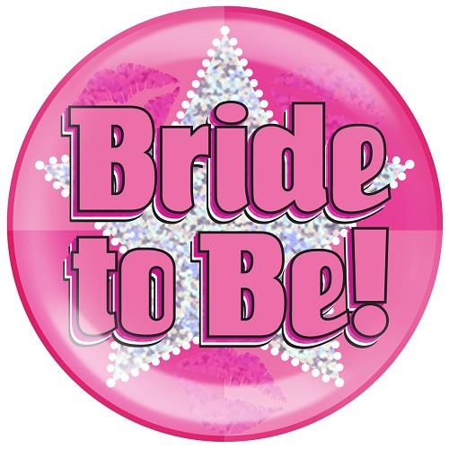Hen Party Bride to Be Silver Star Jumbo Badge 15cm | Party Save Smile