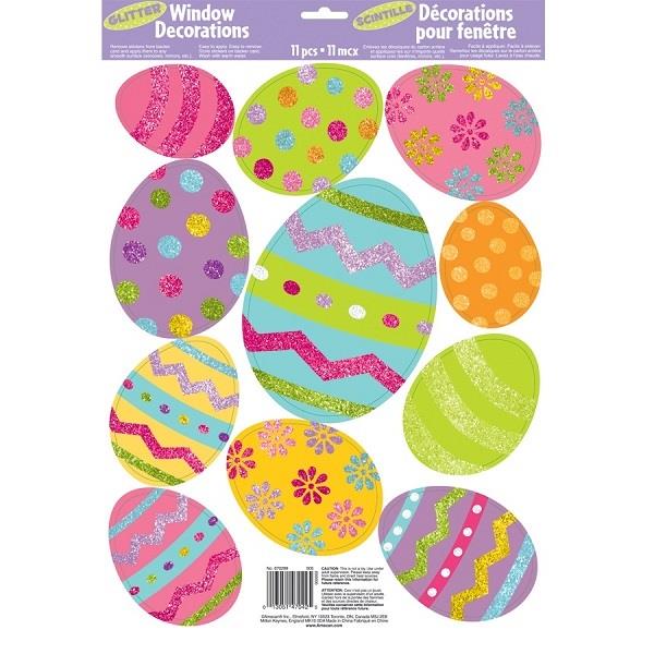 Easter Egg Glitter Window Stickers Decorations | Party Save Smile
