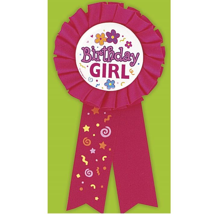Birthday Girl Pink Award Ribbon Favour | Party Save Smile