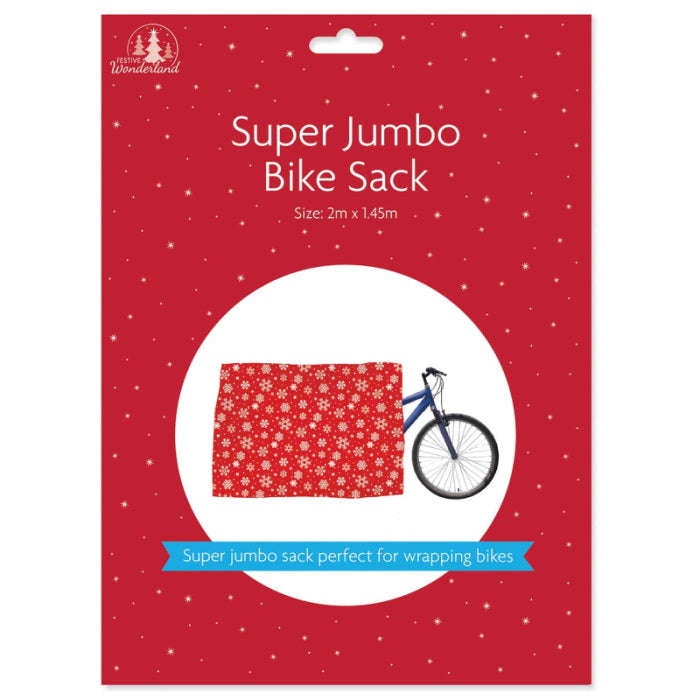 Giant Christmas Red Bike Sack Bag 2 x 1.45 Metres | Party Save Smile