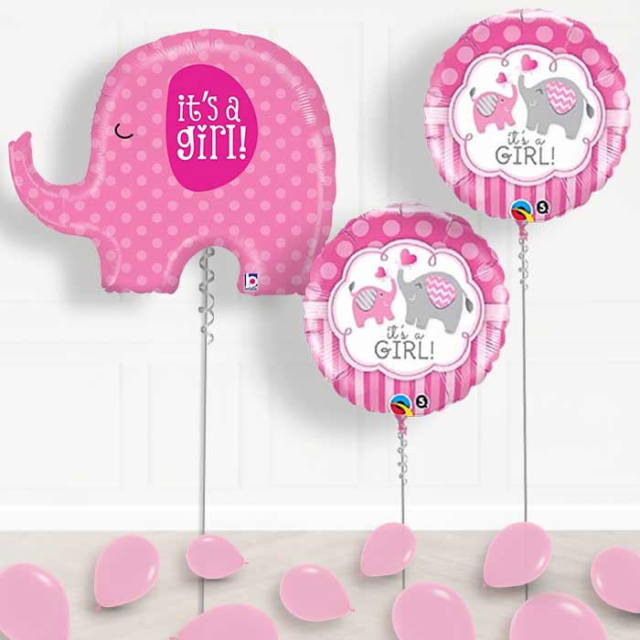 It's a Girl Baby Shower Balloon Display Delivered - Package | Party Save Smile