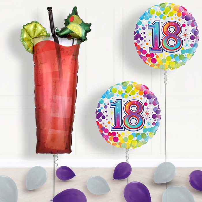 Bloody Mary Cocktail 18th Birthday Balloon Package Delivered - Balloon Package | Party Save Smile