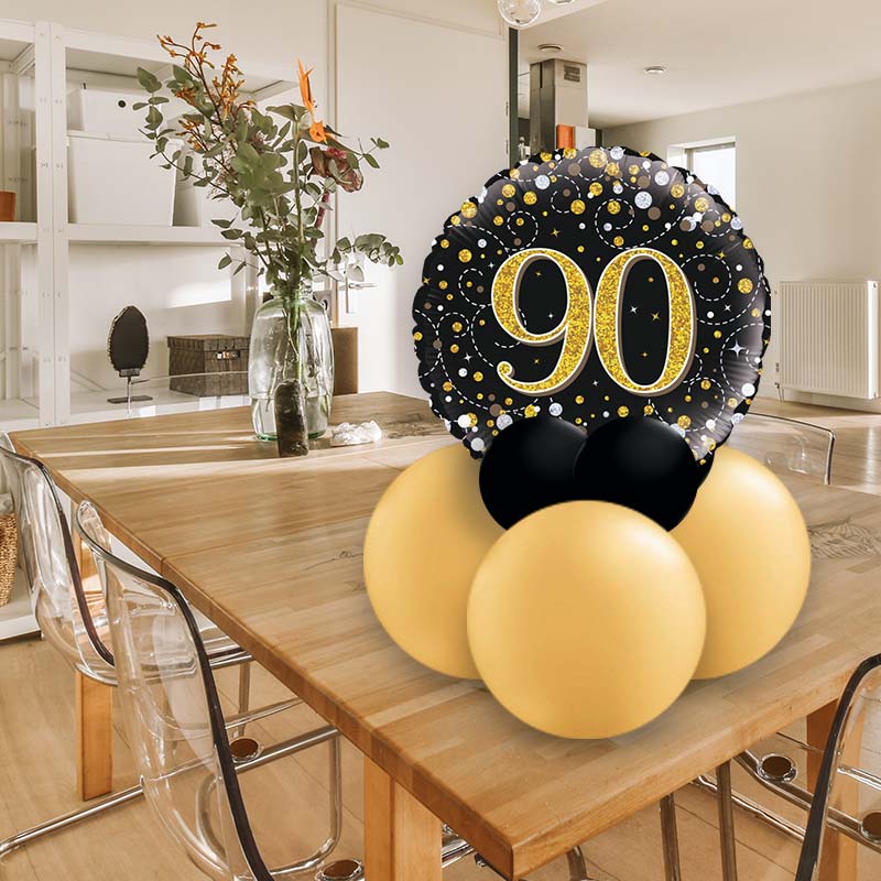 Black and Gold 90th Birthday Table Decorations uk – Party Save Smile