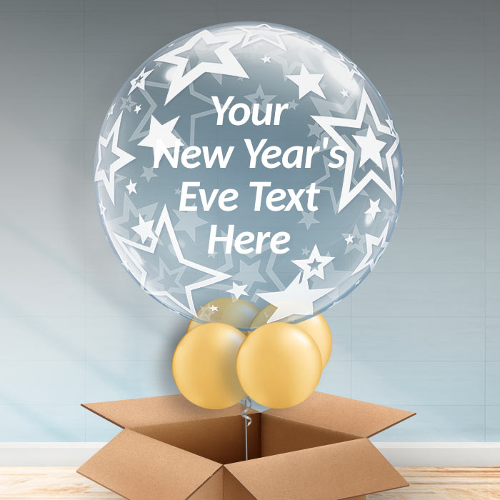 Personalisable Stars Happy New Year Balloons - Bubble Balloon | Party Save Smile