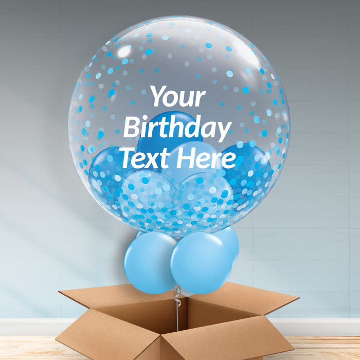 Personalisable Birthday Bubble Balloons - Blue Dot - Bubble Balloon | Party Save Smile