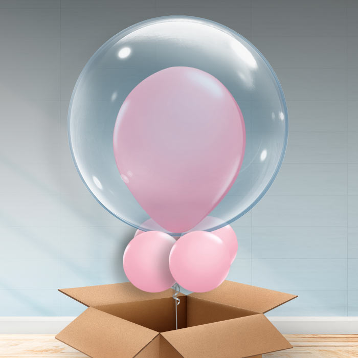 Personalisable Baby Pink Bubble Balloon - Bubble Balloon | Party Save Smile