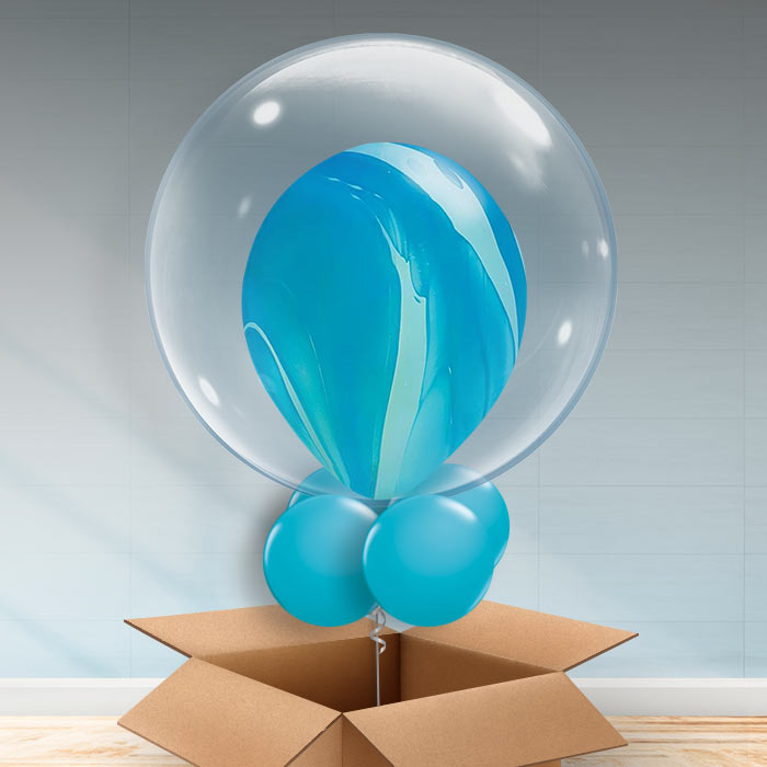 Personalisable Blue Marble Bubble Balloon - Bubble Balloon | Party Save Smile