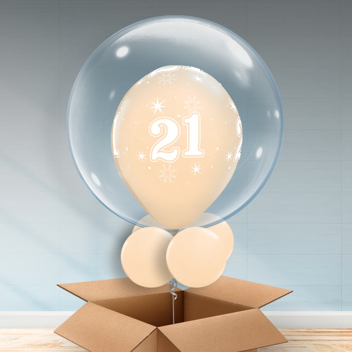 Personalisable Blush 21st Birthday Bubble Balloon - Bubble Balloon | Party Save Smile