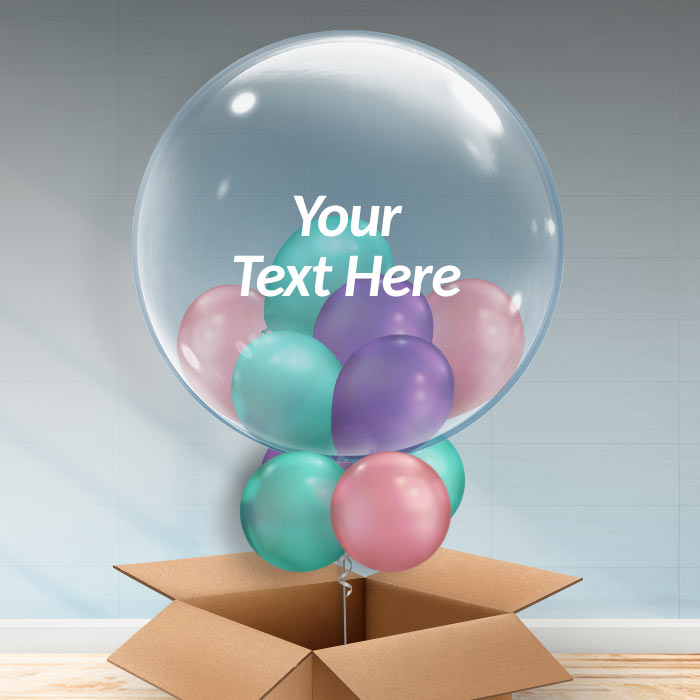 Chrome Personalisable Helium Balloons in a Box - 24 Inch Bubble Balloon | Party Save Smile