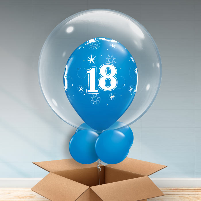 Personalisable Dark Blue 18th Birthday Bubble Balloon - Bubble Balloon | Party Save Smile