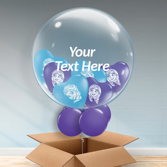 Frozen Personalisable Helium Balloon in a Box - 24 Inch Bubble Balloon | Party Save Smile
