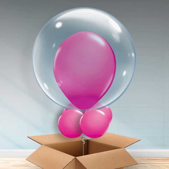 Personalisable Hot Pink Bubble Helium Balloon - Bubble Balloon | Party Save Smile