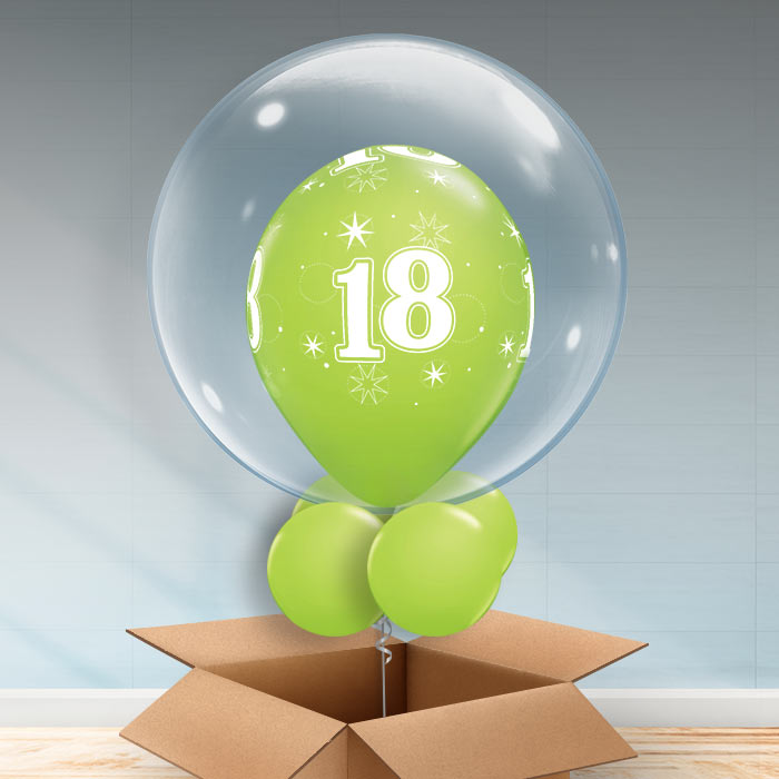 Personalisable Lime Green 18th Birthday Bubble Balloon - Bubble Balloon | Party Save Smile