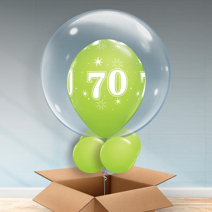 Personalisable Lime Green 70th Birthday Bubble Balloon - Bubble Balloon | Party Save Smile