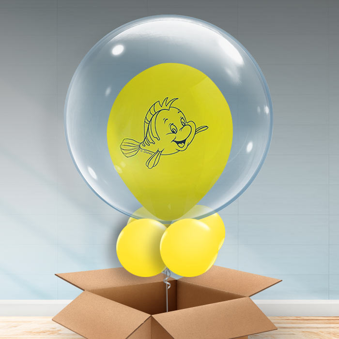Double Bubble Little Mermaid Balloon in a Box - Yellow Bubble Balloon | Party Save Smile