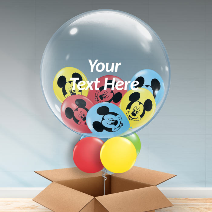 Mickey Mouse Personalisable Balloon in a Box - 24 Inch Bubble Balloon | Party Save Smile