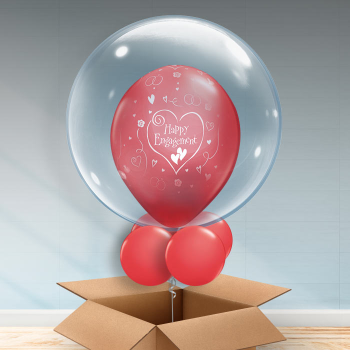 Personalisable Red Engagement Bubble Balloon - Bubble Balloon | Party Save Smile